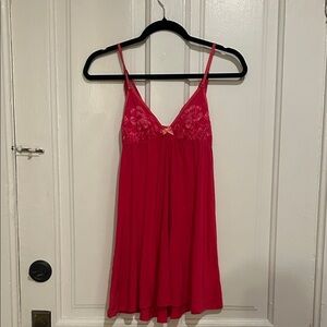 Victoria's Secret Red Lace-Trim Chemise
